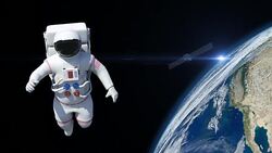 Astronaut On Spacewalk Stock Footage