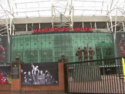 Old Trafford Stadium and Sir Alex Ferguson statue News Clip