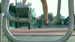 Gym at playground Stock Footage