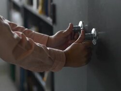 Open cabinet Stock Footage