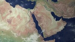 Saudi Arabia pops up after earth zoom  (with alpha matte) Stock Footage