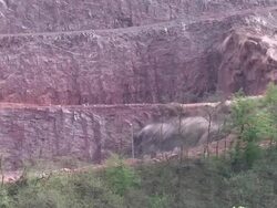WS Shot of blasting operation  / Taben-Rodt, North Rhine- Westphalia, Germany Stock Footage