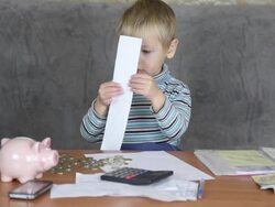 little boy Accountant Stock Footage