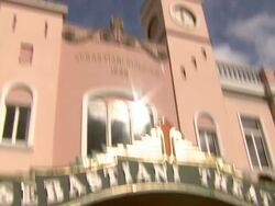 ATMOSPHERE: Signage at the world premiere of Sir Billi - Animated Feature Film Starring Sir Sean Connery With Dame Shirley Bassey Singing Title Track on 4/13/12 in Sonoma, CA (Footage by WireImage Video/Getty Images Entertainment Video) Stock Footage