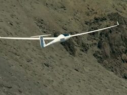 2010 AERIAL Glider flying over mountainous area/ Santiago de Chile, Gran Santiago, Chile Stock Footage