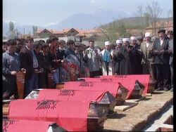 Kosovo - Ethnic Albanians killed in clashes buried News Clip