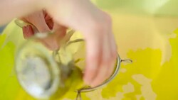 preparation of baby bath for bathing baby Stock Footage