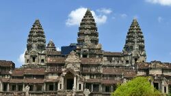 Angkor Wat Temple, National Landmark of Cambodia Stock Footage
