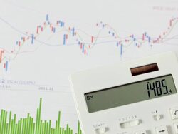 CU Calculator with stock market data / Seoul, South Korea   Stock Footage