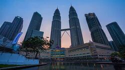 Day to Night: Petrona Towers timelapse Stock Footage