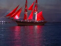 Crimson sails. Stock Footage