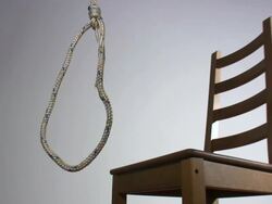 Awaiting gallows on white Stock Footage