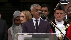 London Mayor Sadiq Khan addresses crowd at Islington Town Hall on the one year anniversary of the Finsbury Park News Clip
