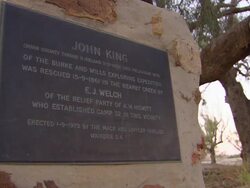 CU King plaque / Boulia, Queensland, Australia Stock Footage