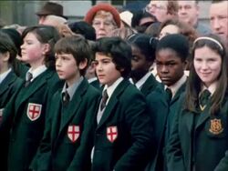 School children watch The State Opening of Parliament, London, England Stock Footage