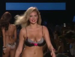 Kate Upton walks the runway during the Beach Bunny swimwear 2012 show Stock Footage