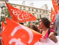 WRAP Protests as unions call strike over plans to raise retirement age News Clip