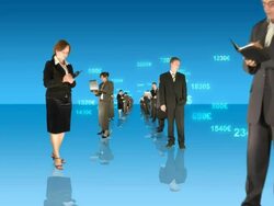 business people and money sums Stock Footage