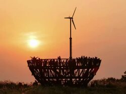 MS T/L Shot of tourist enjoying at observatory in hanul sky park at sunset / Seoul, South Korea Stock Footage