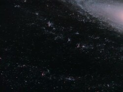 COMPOSITE WS POV Traveling through starry galaxy / Location Unknown Stock Footage