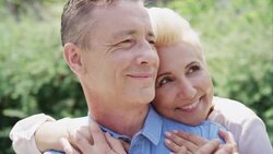 Portrait of smiling middle-aged couple Stock Footage