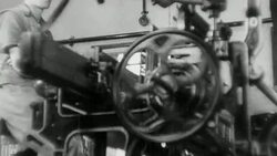 MONTAGE Weavers manufacturing cloth with loom and industrial bobbins / United Kingdom Stock Footage