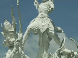 Tilt Up Chariot Statue Bali Indonesia Stock Footage