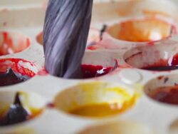 brush and water paints Stock Footage