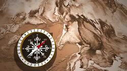 Compass, a device used to determine geographic direction Stock Footage