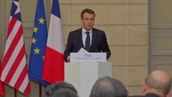 French President Macron welcomes Liberia President Weah News Clip