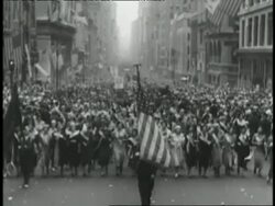 A parade moves along Fifth Avenue in Manhattan in honor of the formation of the National Recovery Administration. News Clip
