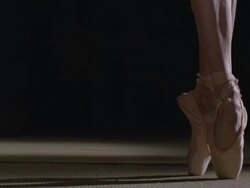 ballerina's feet with point shoes Stock Footage