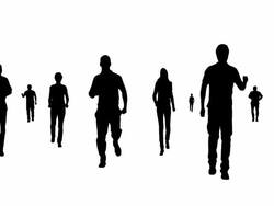 Walking and running Stock Footage