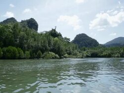 POV TS mangrove forest and mountains of Langkawi, Malaysia Stock Footage