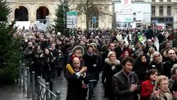 CLEAN : 40000 hold silent march in Lille in support of Charlie Hebdo News Clip