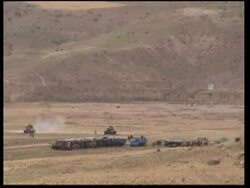 Military exercise in border area,  build up of civilian vehicles Instructional Video