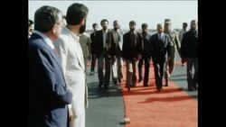 GS 11 08 82 IRANIAN PRIME MINISTER MOUSAVI AND FOREIGN MINISTER VELAYATI ARRIVE TO ISTANBUL FOR A VISIT Instructional Video