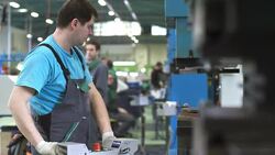 MS Production Line Workers Stock Footage