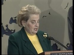 USA: ALBRIGHT ON INTERNATIONAL DRUGS TRADE News Clip
