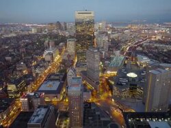 Aerial TL Day to Night Boston, USA Stock Footage