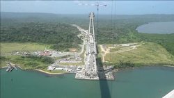 CLEAN : Atlantic Bridge under construction over Panama Canal News Clip