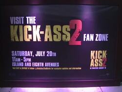 ATMOSPHERE - Signage at Playboy And Universal Pictures' Kick-Ass 2 Event At Comic-Con - Sponsored By AXE Black Chill on 7/20/2013 in San Diego, CA. (Footage by WireImage Video/Getty Images Entertainment Video) Stock Footage