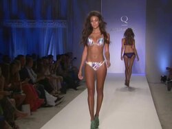 Models walk the runway during the Aqua Di Lara swimwear 2012 show  Stock Footage
