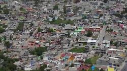 View of crowed living conditions in overpopulated Mexico City. Stock Footage