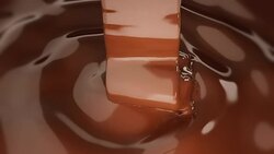 Melting chocolate pour background Stock Footage