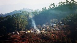 Village in Mountains Stock Footage