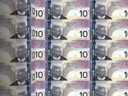 Canada dollar printing - animation Stock Footage