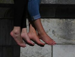 Feet of Relaxing Teenage Girls Stock Footage