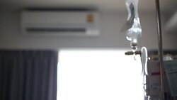 IV solution to help patient, blur shot Stock Footage