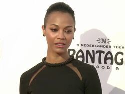 Zoe Saldana at The Book Of Mormon Los Angeles Opening Night Stock Footage